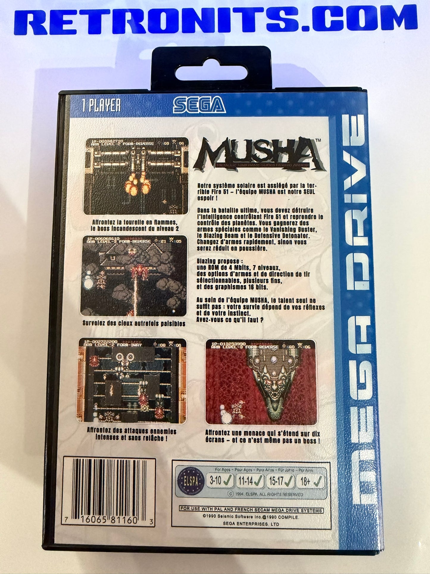 Sega MegaDrive - Lot 3 jeux SHMUPS (Reproduction)